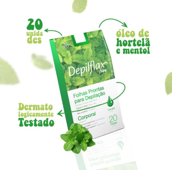 Depilflax Folhas Depilatórias Corporal Hortelã 20 Unidades