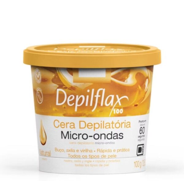 Depilflax Cera Depilatória Para Micro-ondas Natural 100g -Depilação